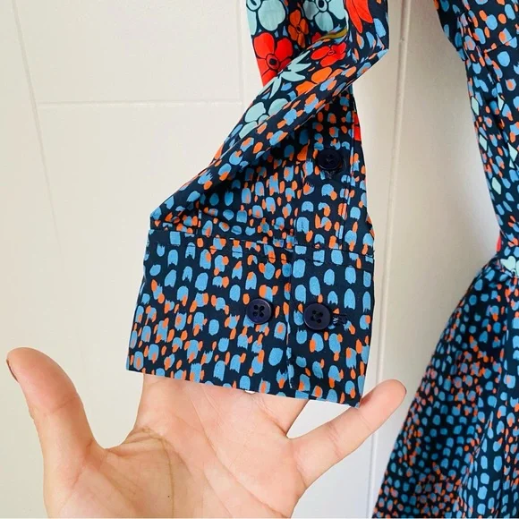 Tucker Blue and Red Floral Allyson Midi Dress - Picture 3 of 8